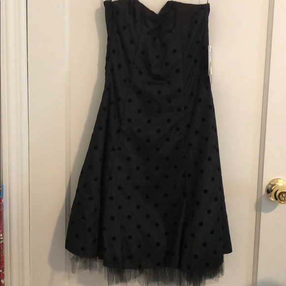 Black polka dot Jessica McClintock dress - Picture 4 of 5